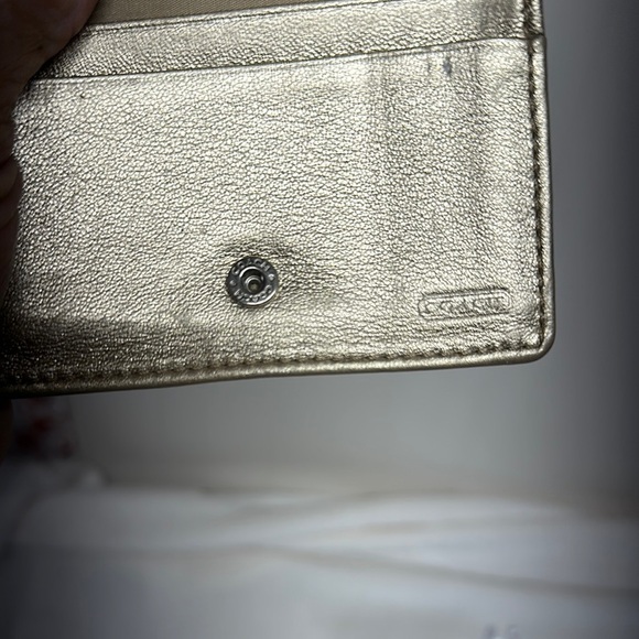 Coach Brown and Cream mini trifold Wallet - Picture 4 of 10